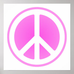 Pink Peace Symbol Poster