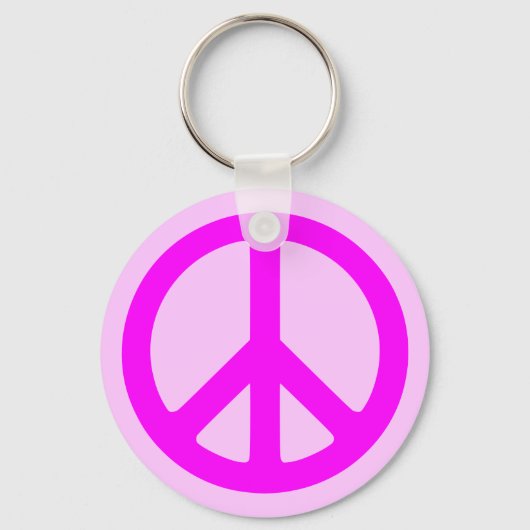 Pink Peace Symbol Schlüsselanhänger (Vorderseite)