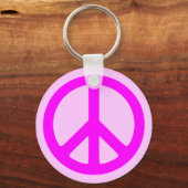 Pink Peace Symbol Schlüsselanhänger (Vorderseite)