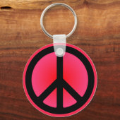 Pink Peace Symbol Schlüsselanhänger (Vorderseite)