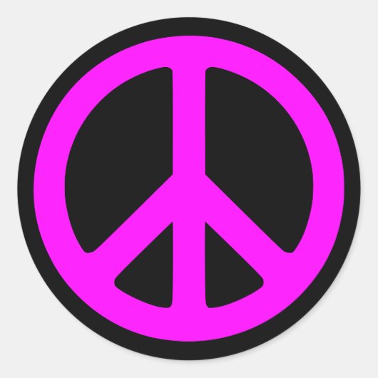 Pink Peace Symbol Stickers (Vorderseite)