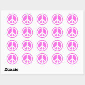 Pink Peace Symbol Stickers (Blatt)