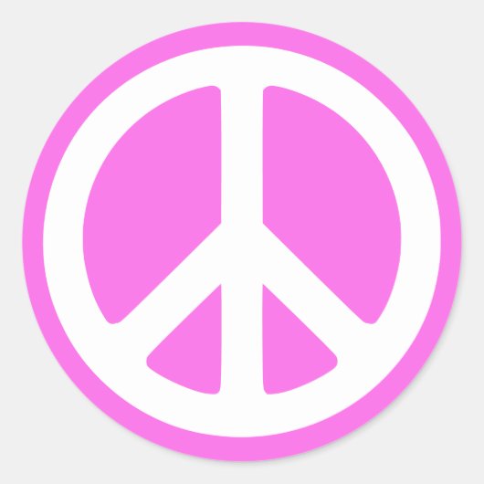 Pink Peace Symbol Stickers (Vorderseite)