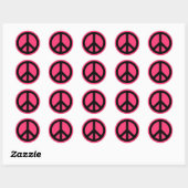 Pink Peace Symbol Stickers (Blatt)