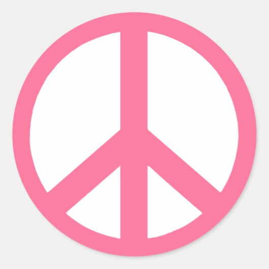 Pink Peace Symbol Stickers (Vorderseite)