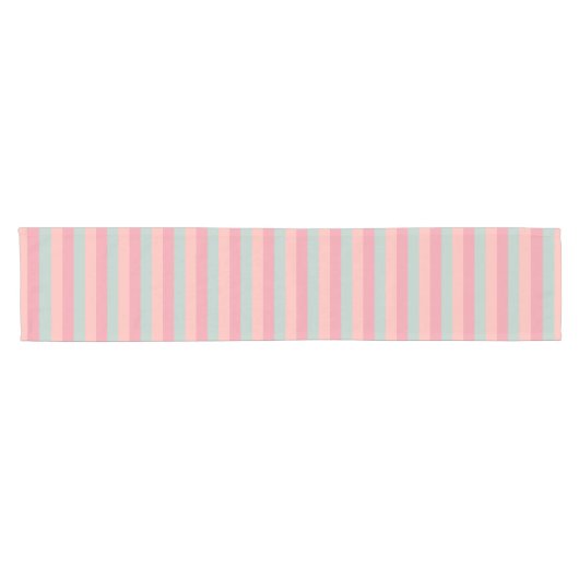 Pink Peach Aquamarin Striping Template Pastellfarb Kurzer Tischläufer (Horizontal)