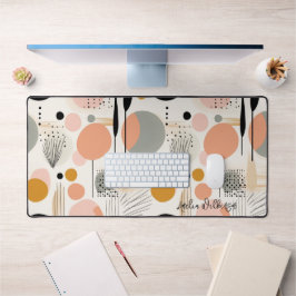 Pink Peach Ästhetik Modern Abstrakt Schreibtischunterlage