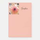 Pink Peach Blumen Personalisiert Post it Notes 4x6 Post-it Klebezettel (Vorderseite)