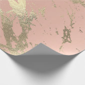 Pink Peach Blush Pastel Gold Marmor Abstrakt Geschenkpapier (Ecke)
