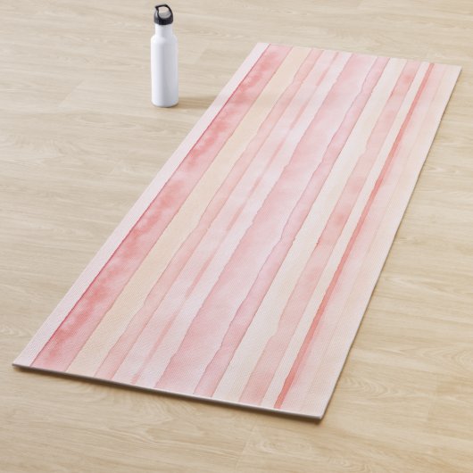 Pink Peach Blush Stripes Yogamatte (Beispiel)