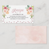 Pink & Peach Brautparty Rezept Packungskarte Begleitkarte (Vorne/Hinten)