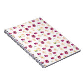 Pink Peach Burgundi Aquarell Floral Notizblock (Rechte Seite)