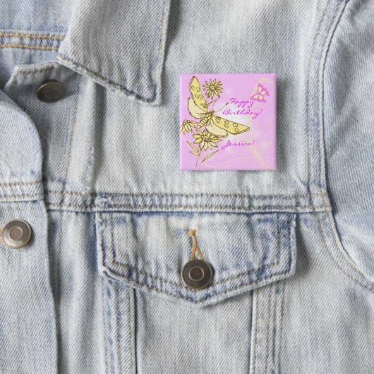Pink Peach Butterfly Button (Beispiel)