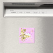 Pink Peach Butterfly Magnet (In Situ (Geschirrspüler))