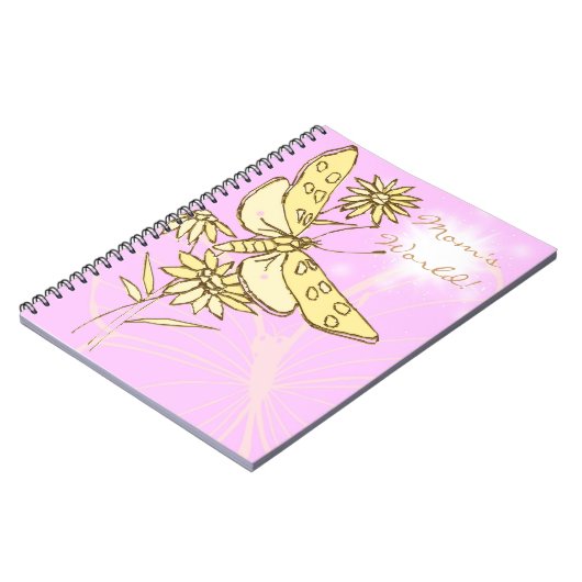 Pink Peach Butterfly Notebook Notizblock (Linke Seite)