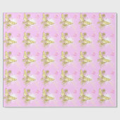 Pink Peach Butterfly Packpapier (Flach)