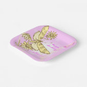 Pink Peach Butterfly Pappteller (Gewinkelt)