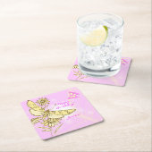 Pink Peach Butterfly Rechteckiger Pappuntersetzer (Vor Ort)