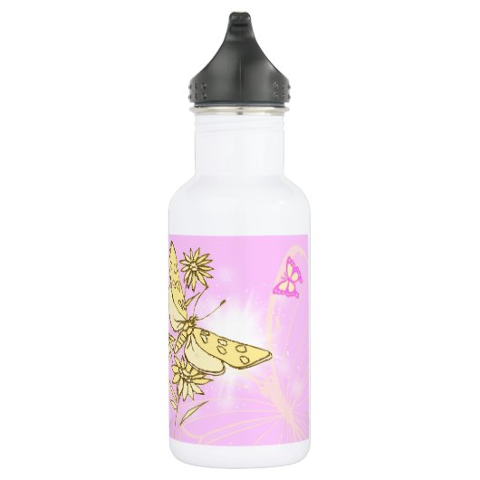 Pink Peach Butterfly Trinkflasche (Rechts)