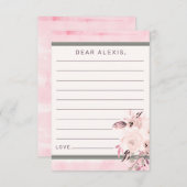 Pink Peach & Cream Floral Baby Shower Time Kapsel Mitteilungskarte (Vorne/Hinten)