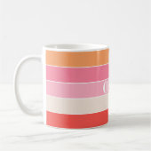 Pink Peach Custom Summer Color Block Streifen Kaffeetasse (Links)