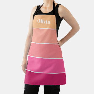Pink Peach Custom Summer Color Block Streifen Schürze