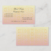 Pink Peach Damask Visitenkarten Visitenkarte (Vorne/Hinten)