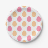 Pink Peach Easter Eggs Spring Paper Plates Pappteller (Vorderseite)