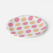 Pink Peach Easter Eggs Spring Paper Plates Pappteller (Schrägansicht)
