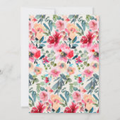 Pink Peach Elfenbeinfrühling Blumenzehen Einladung (Rückseite)