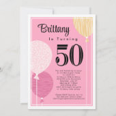 Pink Peach Fabulous 50 Geburtstag Einladung (Rückseite)