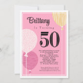 Pink Peach Fabulous 50 Geburtstag Einladung (Rückseite)