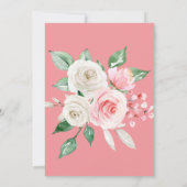 Pink Peach Floral Brautparty Einladung (Rückseite)