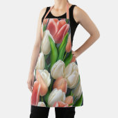 Pink Peach Floral Tulips Schürze (InSitu)