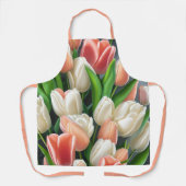 Pink Peach Floral Tulips Schürze (Vorderseite)