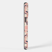 Pink Peach Floral Weiße Blume individuell einstell iPhone Hülle (Rechte Seite)