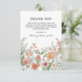 Pink & Peach Foto Gedächtnisstütze Dankeskarte (Stehend Vorderseite)