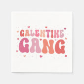 Pink Peach Galentine's Gang Party Serviette (Vorderseite)
