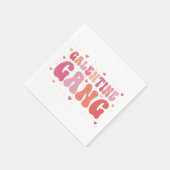 Pink Peach Galentine's Gang Party Serviette (Ecke)