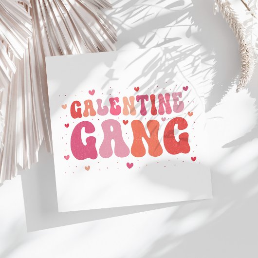 Pink Peach Galentine's Gang Party Serviette