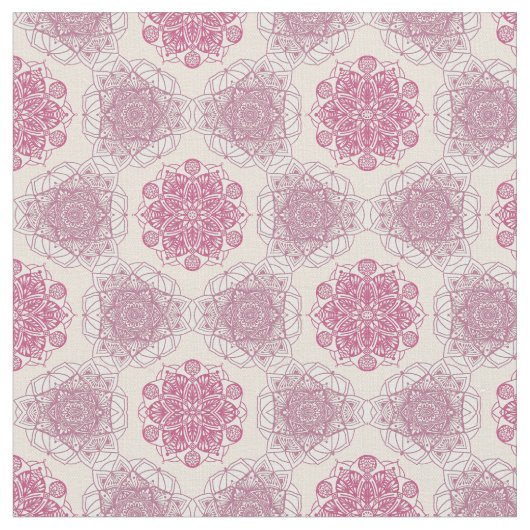 Pink Peach Geometry Mandala Fabric Stoff (Nahaufnahme)