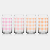 Pink Peach Gingham Pattern Dosenglas (Hinten)