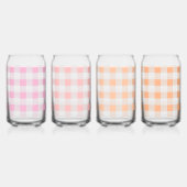 Pink Peach Gingham Pattern Dosenglas (Vorderseite)