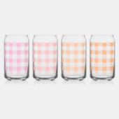 Pink Peach Gingham Pattern Dosenglas (Links)