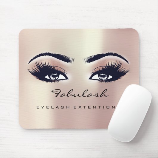 Pink Peach Glitzer Name Beauty Lashes Mousepad (Mit Mouse)