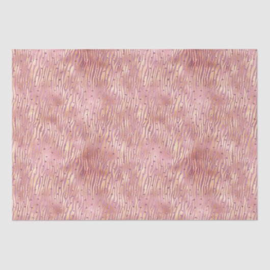 Pink Peach Glitzy Glitzern Sparkle Zebra Print Seidenpapier (Vorderseite)
