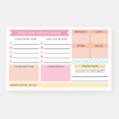 Pink Peach Goals Mood Daily Selfcare Planner Post-it Klebezettel (Vorderseite)