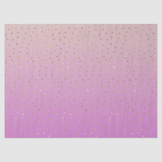 Pink Peach Gold Ombre Confetti Dots Seidenpapier (Vorderseite)