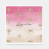 Pink Peach Gold Tropical Palm Trees Ombre Serviette (Vorderseite)