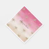 Pink Peach Gold Tropical Palm Trees Ombre Serviette (Ecke)